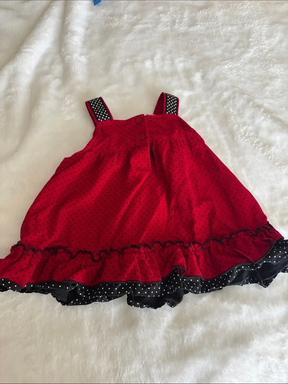 Vintage Red Polka Dot baby Dress with Scottie Dog Appliques